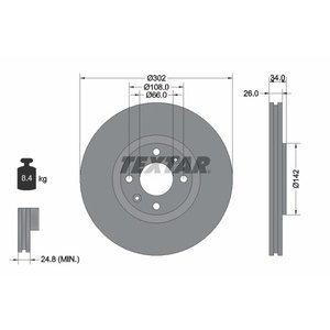 DISK PREDNJI  302 x 26  4/108 - C4/207/307