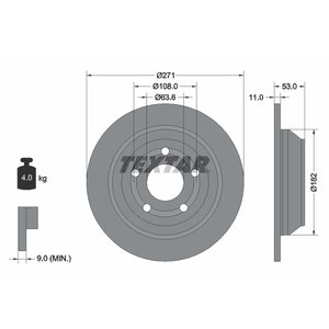 DISK ZADNJI 271 X 11 5X108 - FORD PUMA