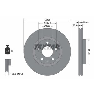 DISK PREDNJI 295X25 5X114,3 - MAZDA 3/CX30