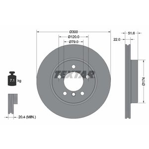 DISK PREDNJI  300 x 22  5/120 - BMW 3 E46