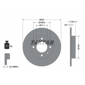 DISK ZADNJI  247 x 9    4/108 - C2,C3,P-307