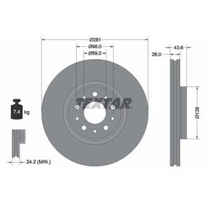 DISK PREDNJI 281x26  5/98 - TIPO  16-
