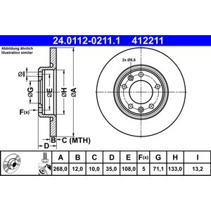 DISK ZADNJI  268 x 12  5/108 - P308/3008, C4 Picasso II: 13-