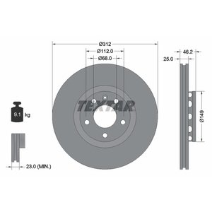 DISK PREDNJI  312 x 25  5/112 - A4/A6/EXEO/SUPERB  00-