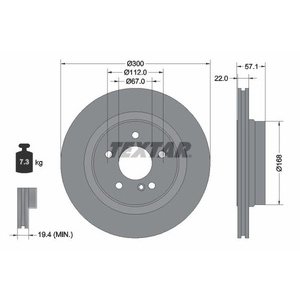 DISK ZADNJI  300 x 22  5/112 - C - CLASS (W204) 350 CDI