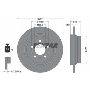 DISK ZADNJI  288 x 12  5/108 - S60,S80,V70,XC70
