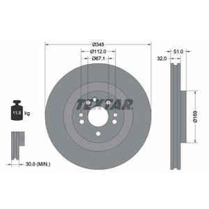 DISK PREDNJI  345 X 32  5/112 - M-CLASS (W163)  98-05