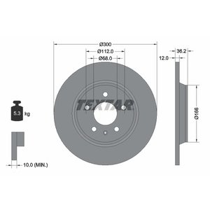 DISK ZADNJI  300 x 12  5/112 - A4/A5/A6/A7/Q5  07-