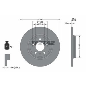 DISK ZADNJI  300 x 12  5/112 - A4/A5/Q5   15-