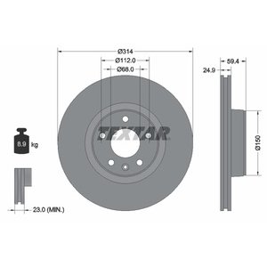 DISK PREDNJI  314 x 25  5/112 - A6 (4F)  04-11