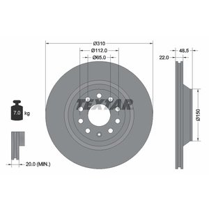 DISK ZADNJI  310 x 22  5/112 - A3/LEON/GOLF V