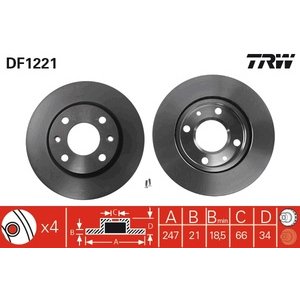 DISK PREDNJI  247 x 24  4/108 - C-AX/SAXO/XSARA/ZX/P-206/306