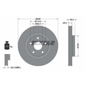 DISK PREDNJI  296 x 28  5/114 - RAV 4 III 06-