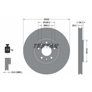DISK PREDNJI 302 x 26  5/108 - RCZ  10-15