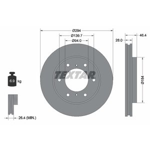 DISK PREDNJI  294 x 28  6/140 - L200 2.5 DI-D 2005-