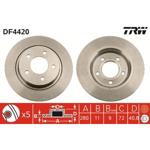 DISK ZADNJI  280 x 11  5/114 - MAZDA: 3 (03-13), 5 (05-)