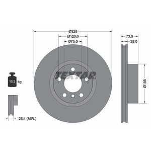 DISK PREDNJI  328 x 28  5/120 - BMW X3 (F25)/X4 (F26)  11-