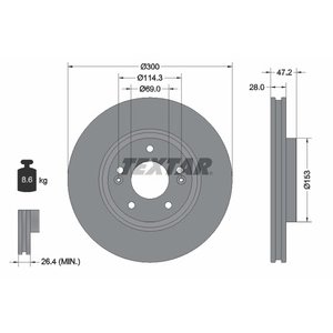 DISK PREDNJI 300 x 28  5/114 - ix35, SPORTAGE: 10-
