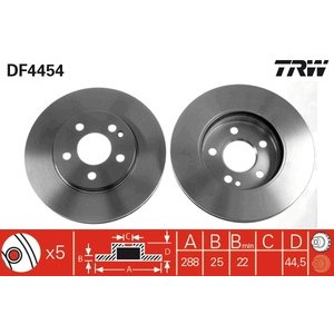 DISK PREDNJI  288 x 25  5/112 - A-CLASS(W169)/B-CLASS(W245)
