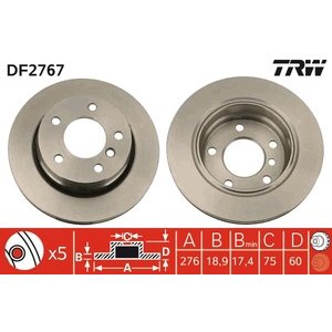 DISK ZADNJI  276 x 19  5/120 - E46