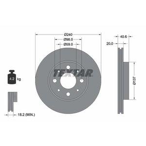 DISK PREDNJI 240 x 20  4/98 - PANDA (169),500 1.2,1.3 D