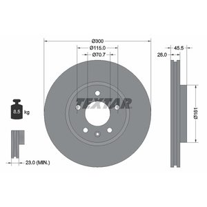 DISK PREDNJI  300 x 26  5/115 - ASTRA J, CHEVR CRUZE  09-