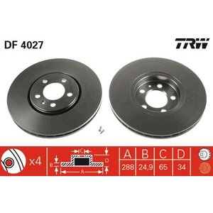 DISK PREDNJI  288 x 25  5/100 - A3,G IV