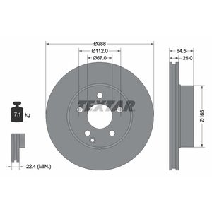 DISK PREDNJI  288 x 25  5/112 - C CLASS (W204): 07-