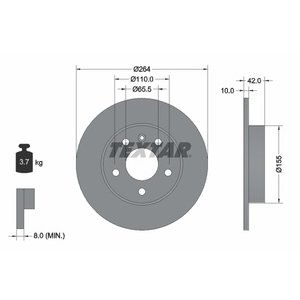 DISK ZADNJI  264 x 10  5/110 - ASTRA G 5 RUPA