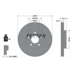 DISK PREDNJI  278 x 24  5/108 - TOURNEO/TRANSIT CONNECT: 02-13