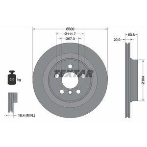 DISK ZADNJI 300 x 20 5/112 - BMW 2 (F45,46)/X1 (F48) 14-