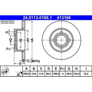 DISK PREDNJI  256 x 13  4/108 - A80 (8C,B4)  91-94