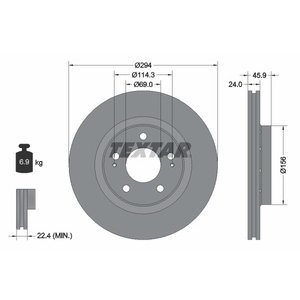 DISK PREDNJI  294 x 24  5/114 - C-CROSSER, PEU 4007, OUTLANDER