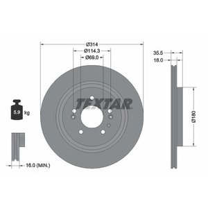 DISK ZADNJI 314x18  5/114,3 - SANTA FE IV (TM, TMA)