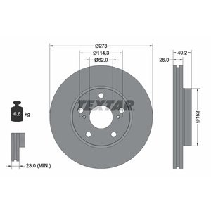 DISK PREDNJI  273 x 26  5/114 - AURIS (2007-)