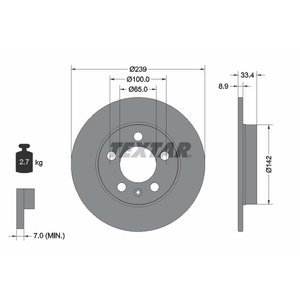 DISK ZADNJI  239 x 9    5/100 - A3/TT/OCTAVIA/GOLF IV