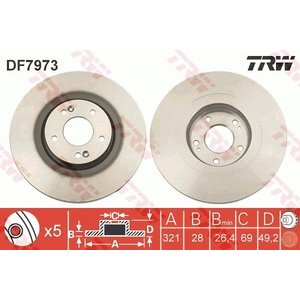 DISK PREDNJI 321 x 28 5/114 - SANTA FE II,III/SORENTO II 09-