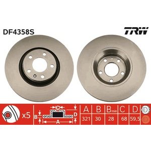 DISK PREDNJI  321 x 30  5/112 - A6 (4F)/A8 (4E)  04-11