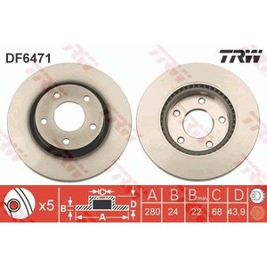DISK PREDNJI  280 x 24  5/114 - JUKE (F15) 1.5 dCi  10-
