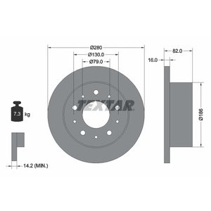 DISK ZADNJI  280 x 16  5/130 - JUMPER/DUCATO/BOXER 1800 kg