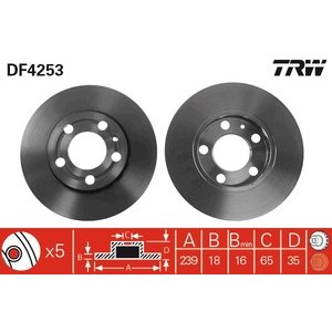 DISK PREDNJI  239 x 18  5/100 - POLO/FOX/FABIA  01-