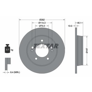 DISK ZADNJI  262 x 10  5/114 - VELOSTER 11-, SOUL II 14-