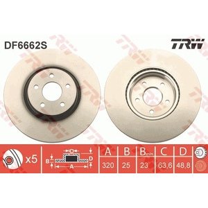 DISK PREDNJI  320 x 25  5/108 - FOCUS III, KUGA, TRANSIT: 12-