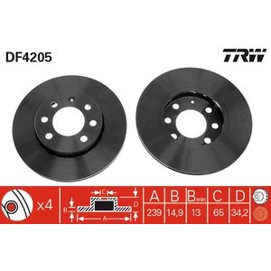DISK PREDNJI  239 x 15  4/100 - LUPO 3L/AUDI A2,