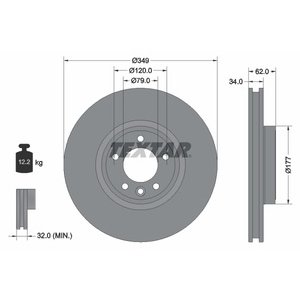 DISK PREDNJI 349 X34 5/120 - LAND ROVER