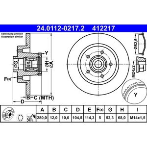 DISK ZADNJI 280 x 12 5/114 - VIVARO B/TRAFIC III 1.6 CDTI