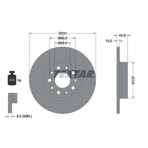DISK ZADNJI  251 x 10  5/98 - 500L: 12-, TIPO: 15-