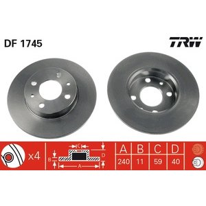 DISK PREDNJI  240,5 X 11  4/98 - PUNTO I/II /BRAVA/MAREA