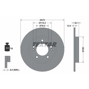DISK ZADNJI 272 x 10  5/114,3 - i30/CEED  16-
