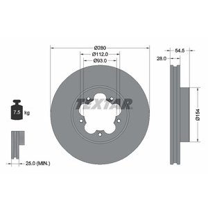 DISK PREDNJI 280 x 28  5/112 - TRANSIT 260 280 300 (2006)